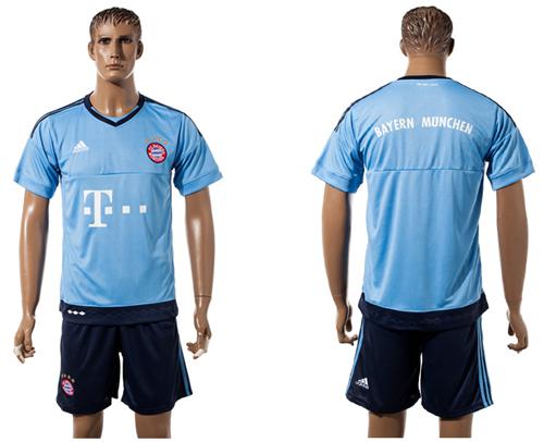 Bayern Munchen Blank Light Blue Goalkeeper Soccer Club Jersey - Click Image to Close